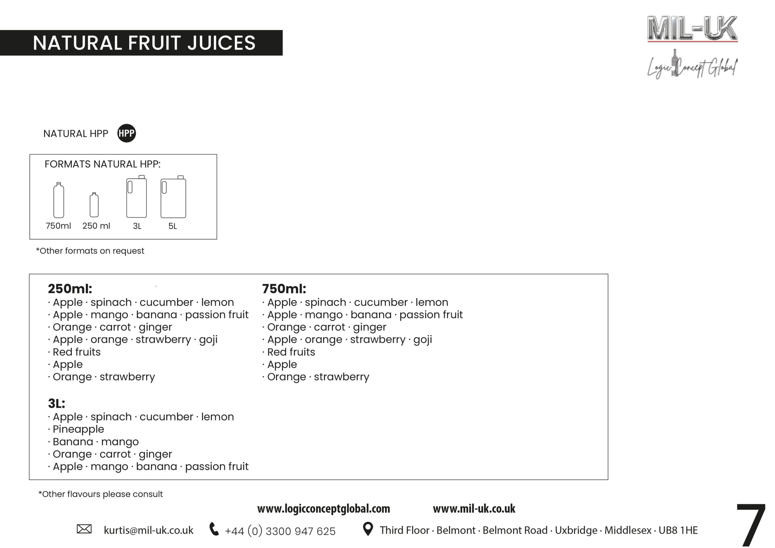 natural juices ingredients